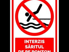 Semn pentru interzicerea saritul de pe ponton